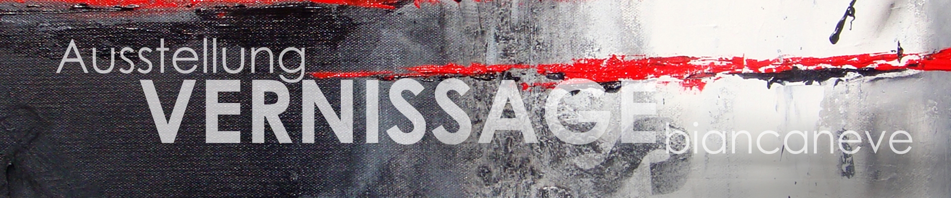 Abstraktes Acrylbild mit grauen Flächen und roter horizontaler Linie