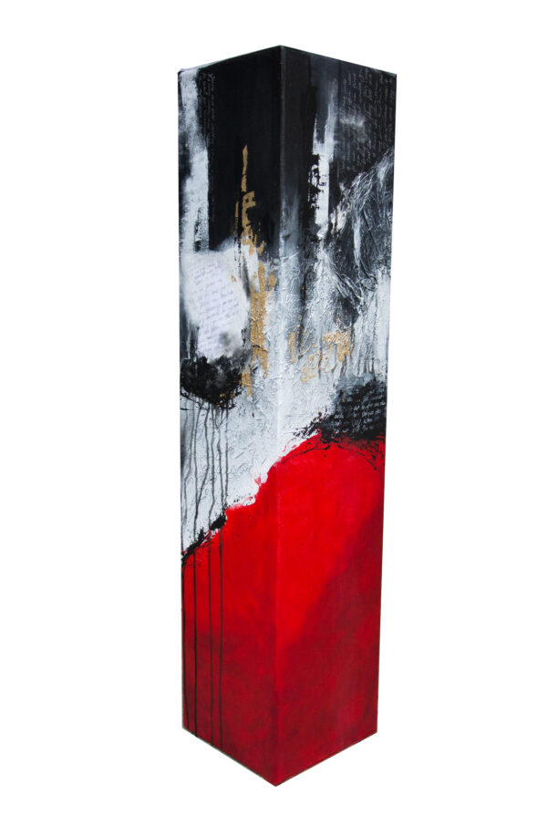 Abstrakter Acrylkubus "Lyrics" - Acryl auf Leinwand, 2017