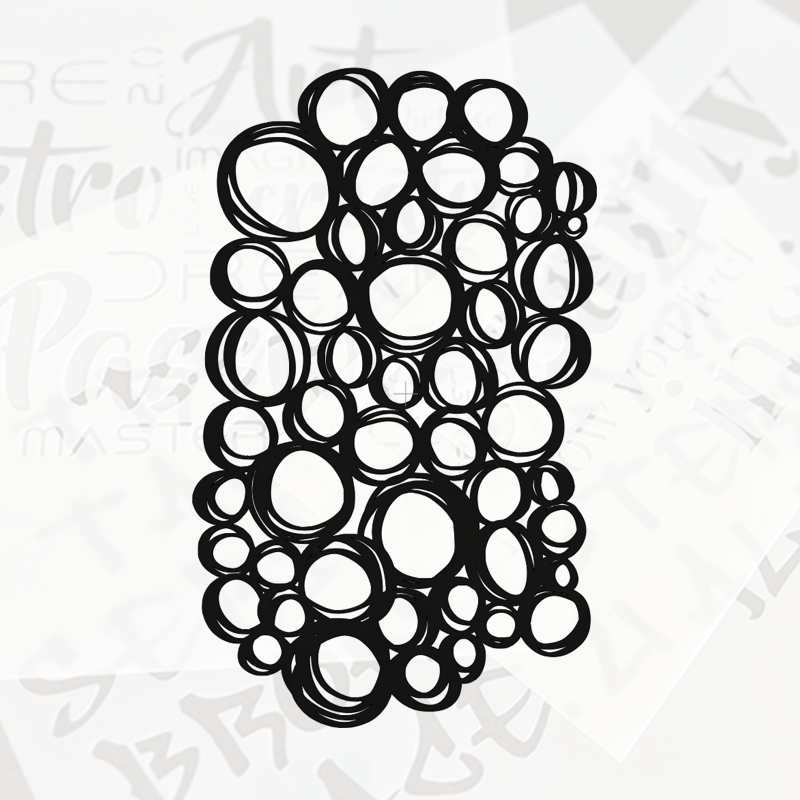 Schablone "Rings" Abstrakte Schablone Rings aus Kreis- und Ringformen